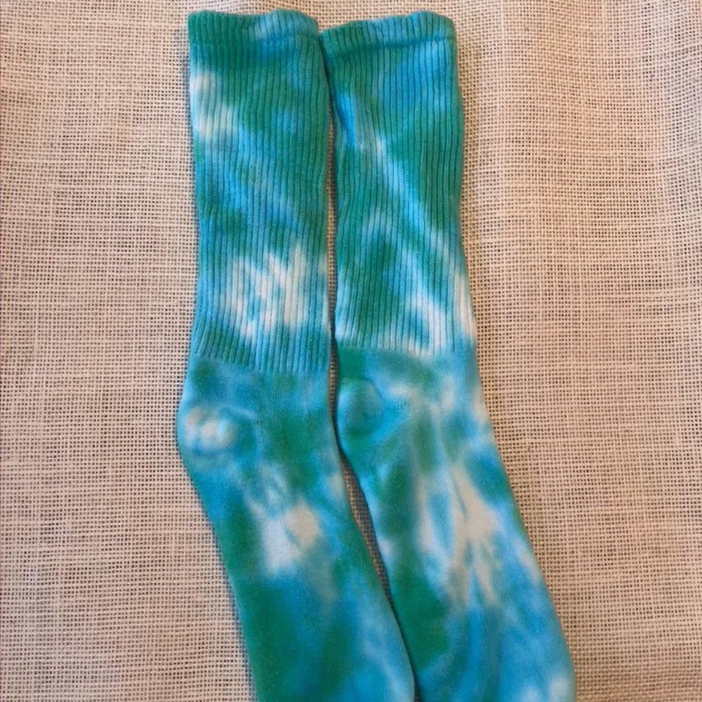 Green & Blue Tie Dye Socks